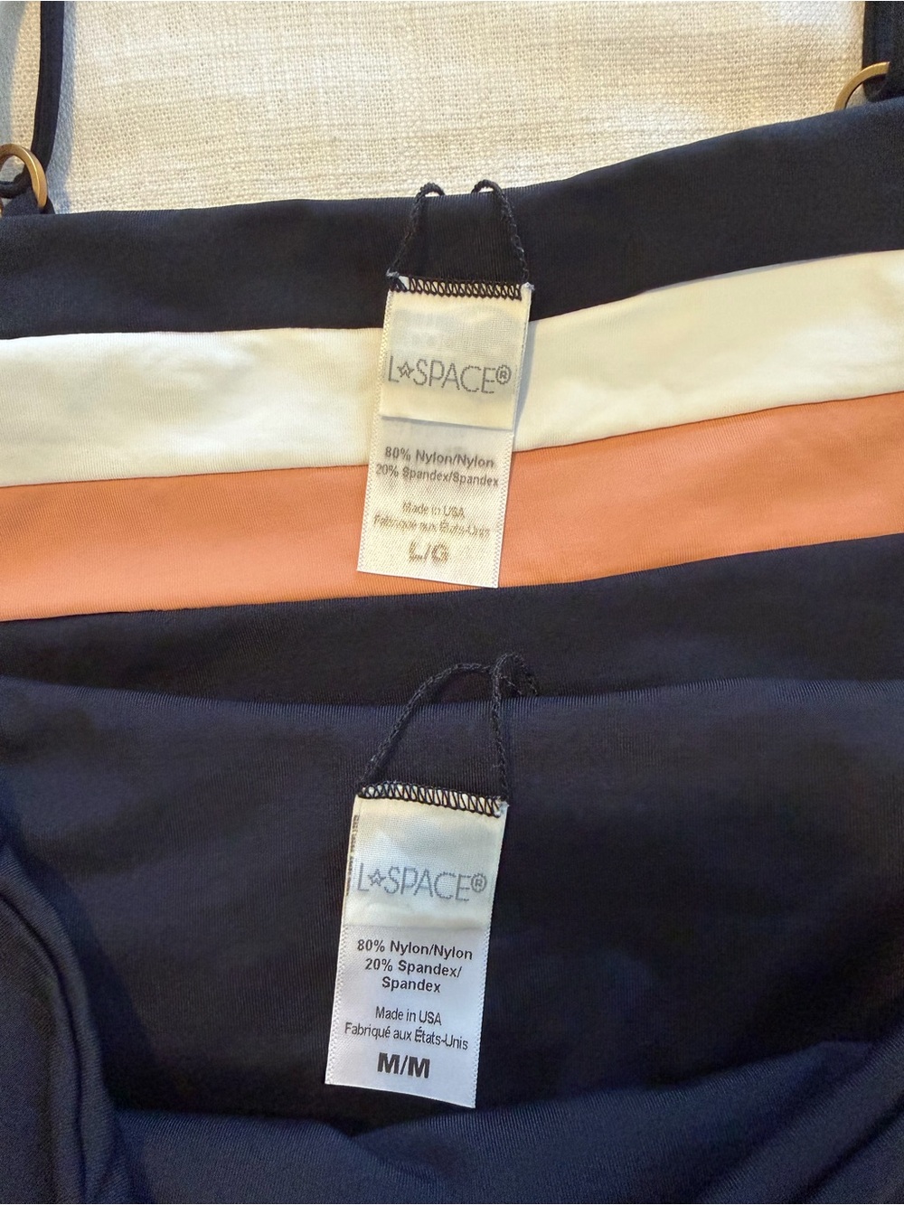 L*Space Rebel Stripe Color Block Bikini Size M/L - Picture 5 of 9